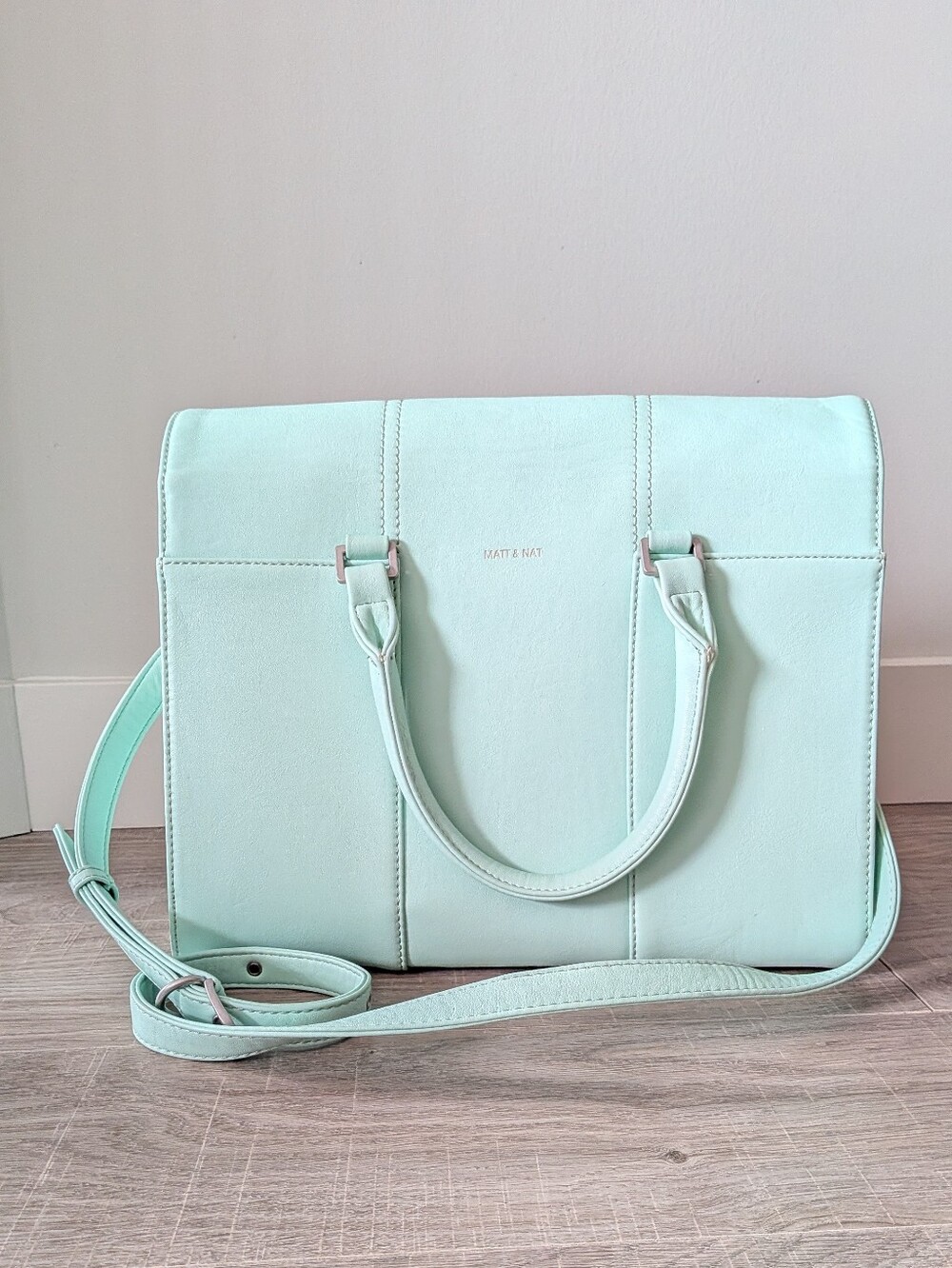 Matt and Nat Avery Mint Green Recycled Vegan Leather Satchel